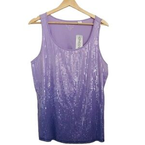 Chico's Purple Sequin Tank Top Size 2